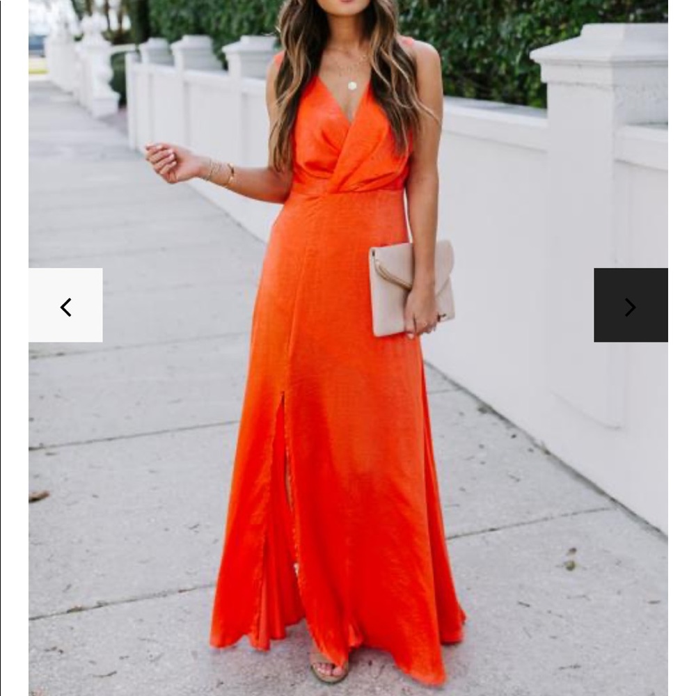 Breath Of Fresh Air Satin Maxi Dress -Large